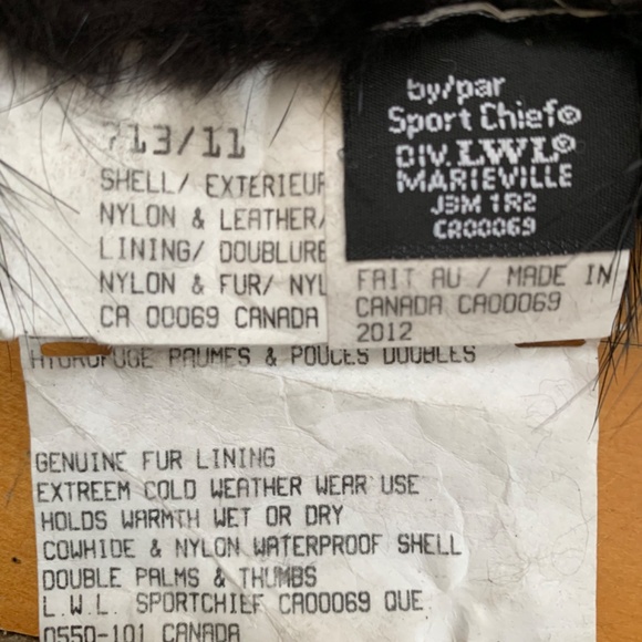 Sportchief aquatex beaver fur mitts - Picture 7 of 7